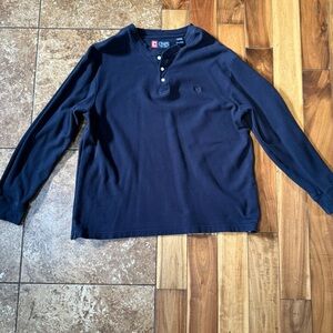 Men’s Chaps Navy Blue Henley Shirt